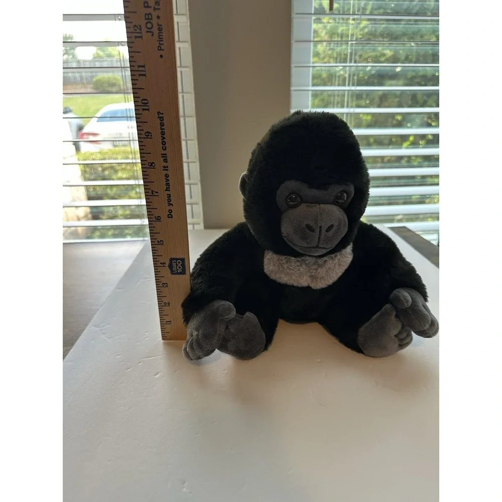 Wildlife Tree Gorilla Plush Stuffed Animal Black Gray Soft Monkey Ape 9